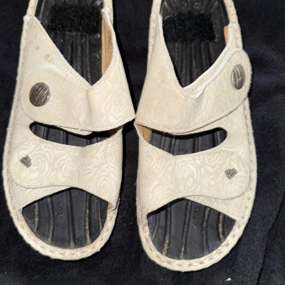Finn Comfort Sansibar Slip-On Slide Sandals Leather Womens Size 39